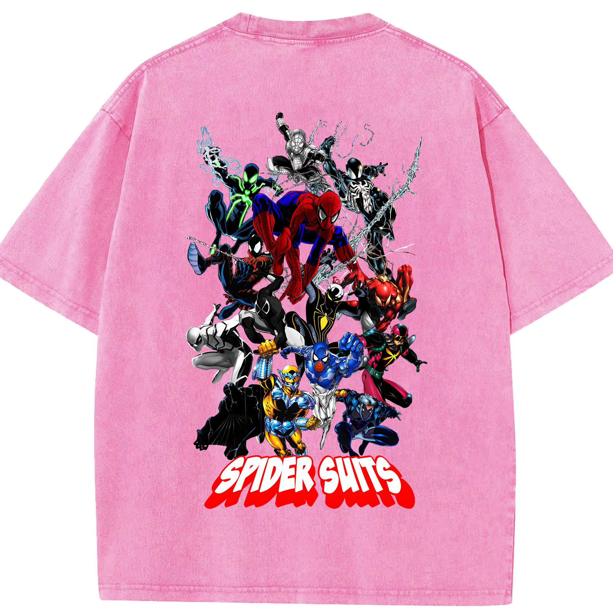（画像用） Spider Man スパイダーマン 綿100% ヴィンテージ風 半袖Tシャツ（背面プリント）